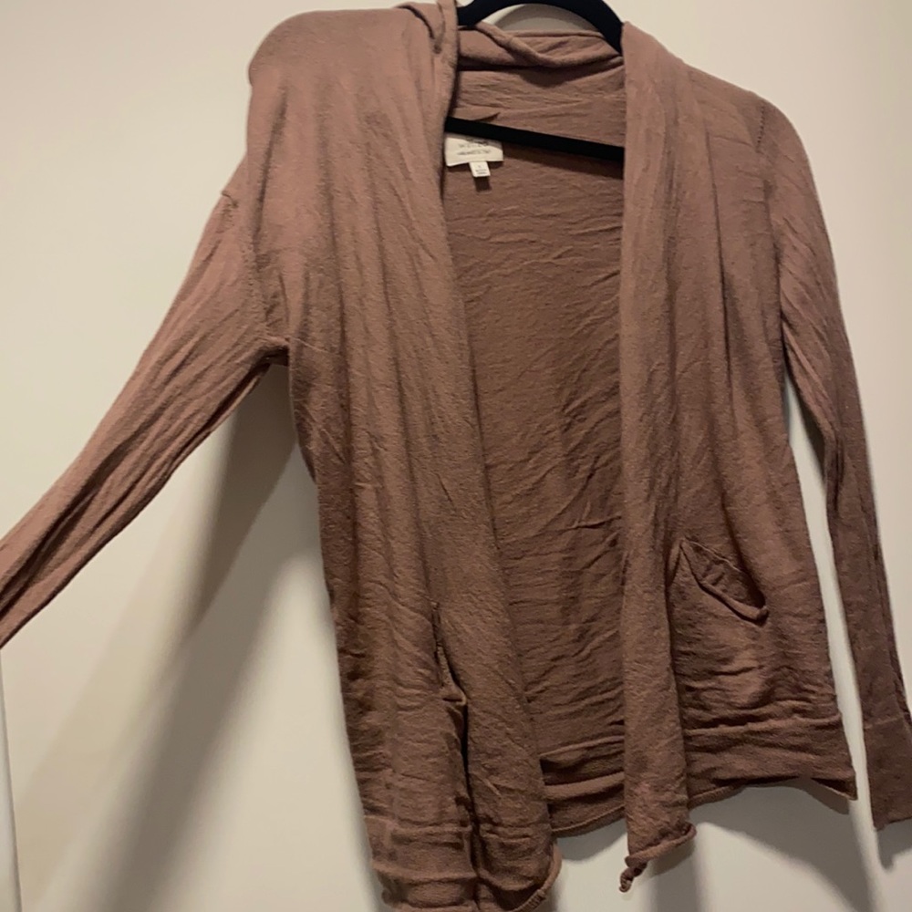 Aritzia Wilfred beige cardigan with pockets